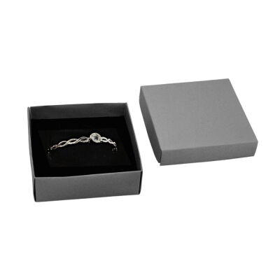 Gray Cotton-Filled Bracelet Box - 1