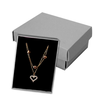Gray Cotton-Filled Necklace Box - 1