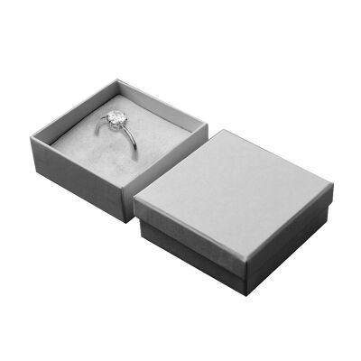 Gray Cotton-Filled Ring Box - 1