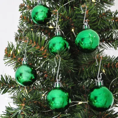 Green Glass Ball Christmas Ornaments - 1