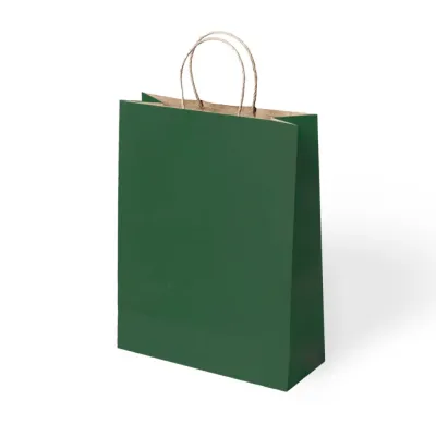 Green Paper Bags with Twisted Handles - 1