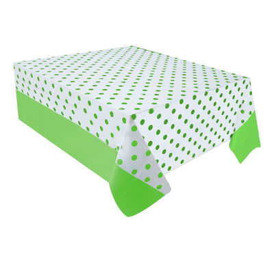 Green Polka Dot Plastic Table Cover - 2