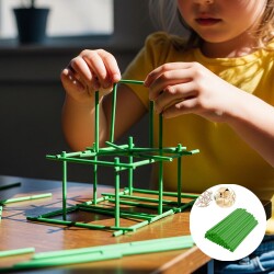 Green Wooden Dowels - 
