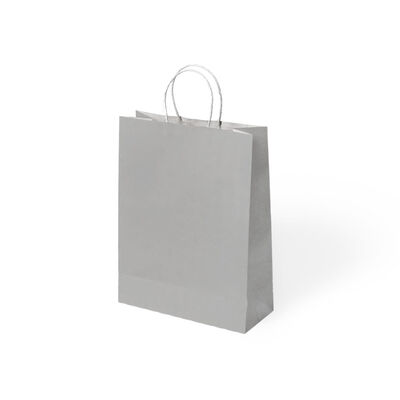 Gümüş Büküm Saplı Kraft Çanta 15x20cm - 1