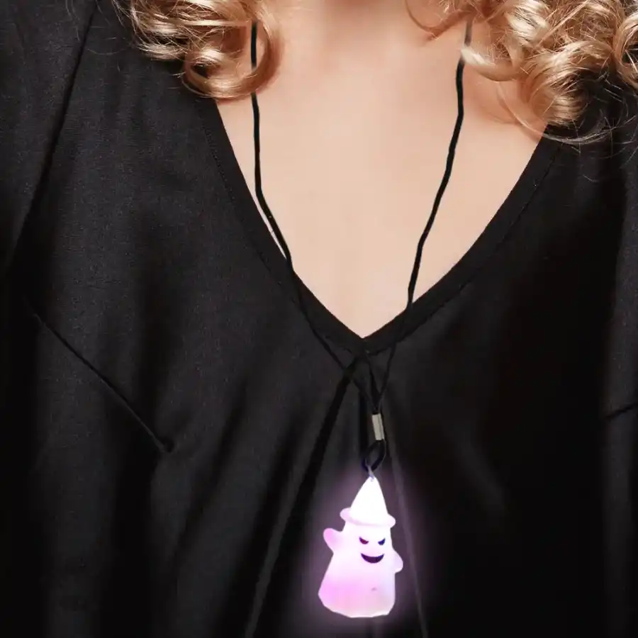 Halloween Işıklı Hayalet Kolye