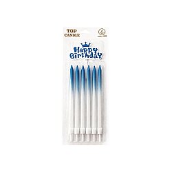 Happy Birthday Candle Set with Decorative Cake Topper - 6