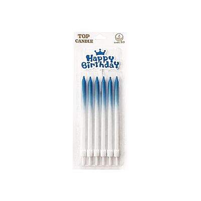 Happy Birthday Candle Set with Decorative Cake Topper - 6