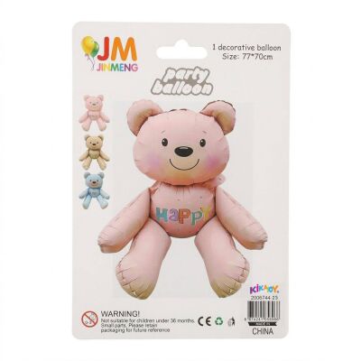 Happy Message Pink Teddy Bear Foil Balloon - 2