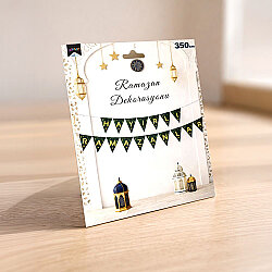 Hayırlı Ramazanlar (Blessed Ramadan) Green Triangle Letter Banner - 350 cm - 2