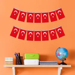 Ay Yıldız Orta Boy İpli Bayrak 40'lı - 1