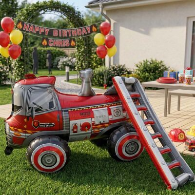 İtfaiye Aracı Şekilli 4D Folyo Balon - 1