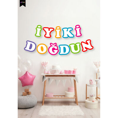 İyi ki doğdun Harf Afiş -Makaron Renkler- - 1