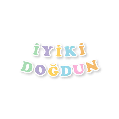 İyi ki Doğdun Harf Afiş -Rainbow Renkler- - 2
