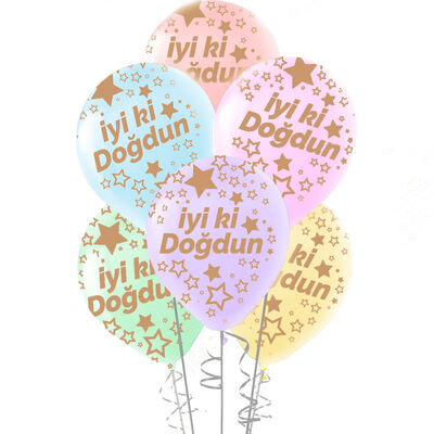 İyi ki Doğdun Colorful Macaron Pastel Balloons 11