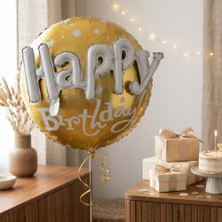 Kabartmalı Happy Birthday Yazılı Folyo Balon - Kikajoy