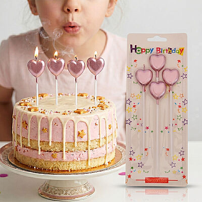 Metalik Bronz Kalp Mum - 2