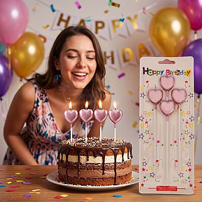 Metalik Bronz Kalp Mum - 1