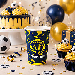 Champion Sarı Lacivert Karton Bardak - Kikajoy