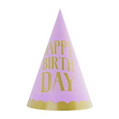 Happy Birthday Makaron Renkler Karton Şapka