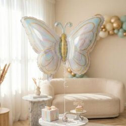 Pastel Holografik Kelebek Şekilli Folyo Balon - 1