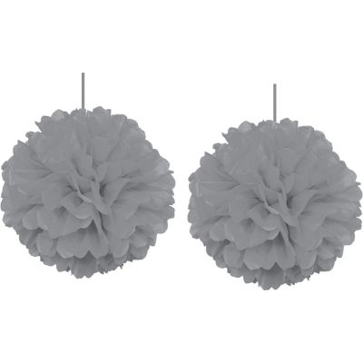Gümüş Ponpon Süs 30 cm 2'li - 1