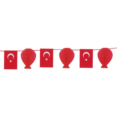 Türk Bayraklı Sıralı Petek Süs