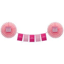 1. Yaş Günüm Pembe Yelpaze Süs Seti - 2