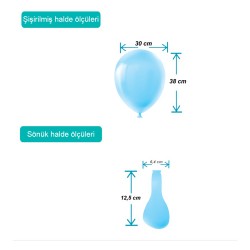 Açık Mavi Pastel Balon 12