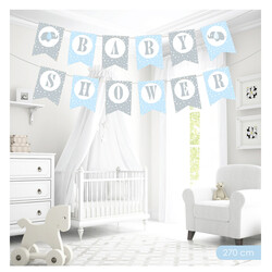 Baby Shower Mavi Harf Afiş - Thumbnail