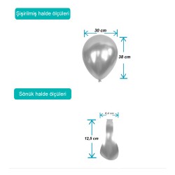 Gümüş Metalik Balon 12