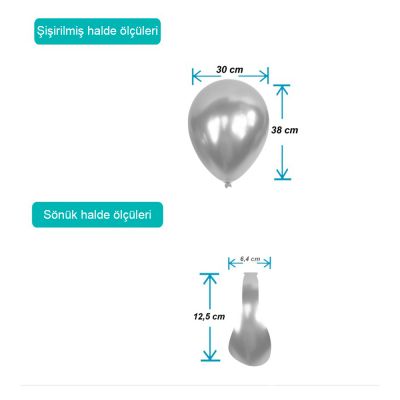 Gümüş Metalik Balon 12