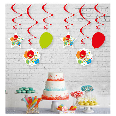 Happy Birthday Spiral Sarkıt Süs - 1