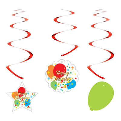 Happy Birthday Spiral Sarkıt Süs - 2