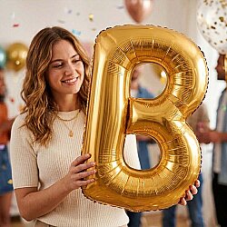 B Harf Altın Folyo Balon 40