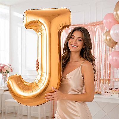 J Harf Altın Folyo Balon 40