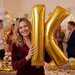 K Harf Altın Folyo Balon 40