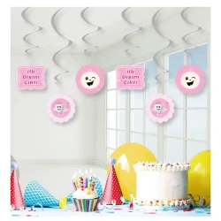İlk Dişim Çıktı Pembe Spiral Sarkıt Süs 6'lı - 1