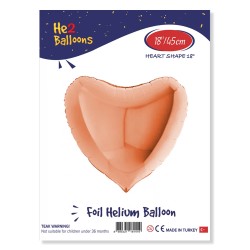 Rose Gold Kalp Folyo Balon 18