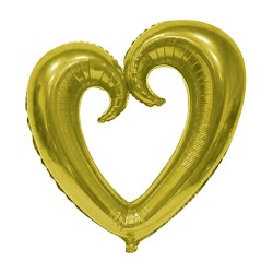 Kikajoy - Altın İçi Boş Kalp Folyo Balon 40