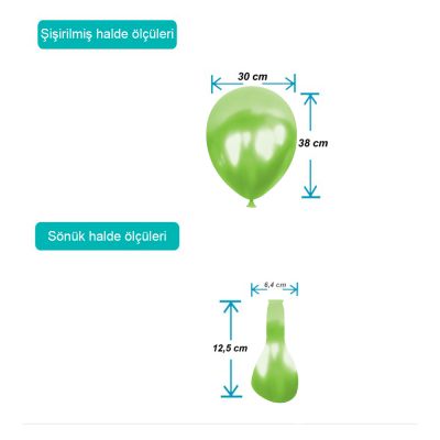 Açık Yeşil Metalik Balon 12