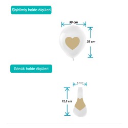 Metalik Kalp Baskılı Balon 11