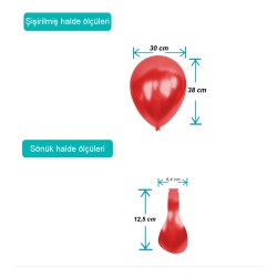 Kırmızı Metalik Balon 12