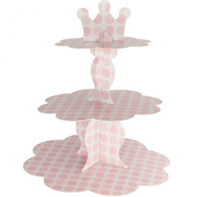 Metalik Pembe Puantiyeli Cupcake Standı - 1