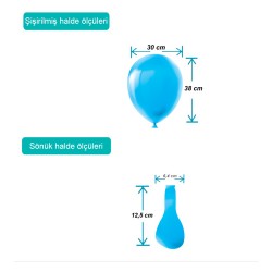 Mavi Pastel Balon 12