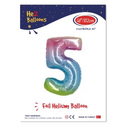  - 5 Rakam Rainbow Folyo Balon 40