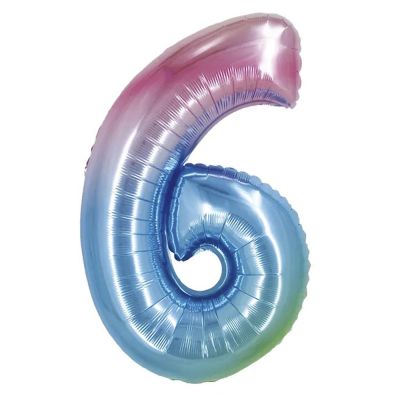 6 Rakam Rainbow Folyo Balon 40