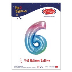  - 6 Rakam Rainbow Folyo Balon 40