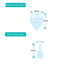 41 Kere Maşallah Baskılı Karışık Renk Balon 11