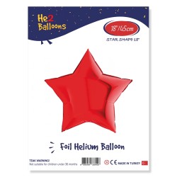 Kırmızı Yıldız Folyo Balon 18