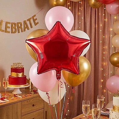 Kırmızı Yıldız Folyo Balon 18